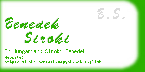 benedek siroki business card